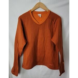 Patagonia- Women's long sleeve orange base layer- size Large